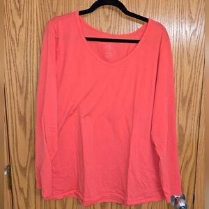 Woolx Size 1x Layla V Neck Long Sleeve Shirt